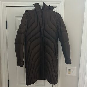 🌿Land’s End brown puffer jacket, knee length, size XS - 2-4🌿